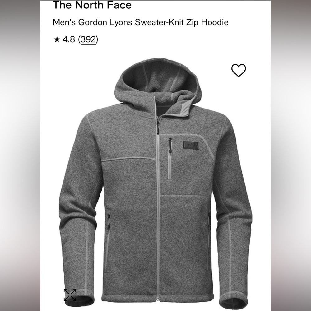 NWT The North Face Gray Gordon Lyons Hoodie Fleece Men’s Sz Small